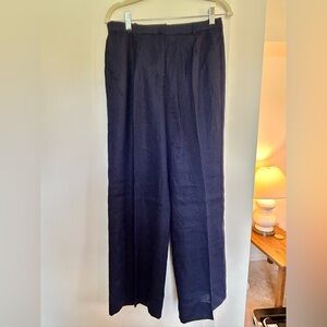 J. Crew Essential Wide Leg Pants - SIZE 6 NWOT- NAVY Linen
